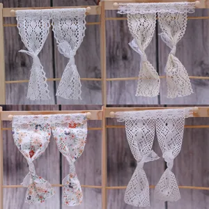 Dollhouse miniature lace curtain model photo props doll room decor accessories set