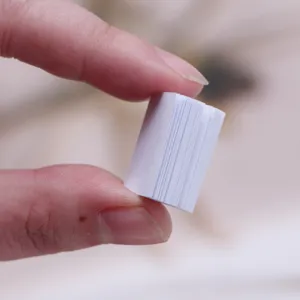 Miniature dollhouse white blank book model, tiny paper book for doll scene display detail.