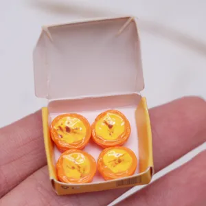 Dollhouse miniature egg tarts in box micro food play toy scene prop model accessories