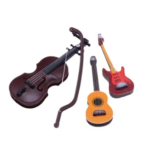 Set di strumenti musicali in miniatura per casa delle bambole violino chitarre per oggetti di scena
