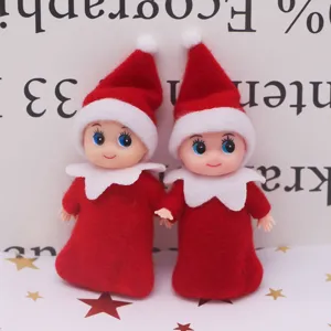 Christmas Elf Doll Plush Toy Cute Shelf Elf Figurine Holiday Party Home Decor Collectible Ornament