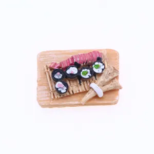 Miniature sushi dollhouse food detail close-up resin prop accessory for decoration.