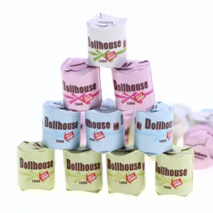 Puppenhaus Miniatur Toilettenpapier Rolle Modell 1:12 Maßstab Puppenhaus Wohnzimmer Szene Badezimmer Dekor Puppenzubehör Spielzeug