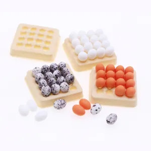 Dollhouse miniature egg tray set, doll kitchen food play scene model accessories detail.