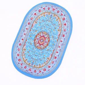 Miniature dollhouse oval woven rug turkish style carpet detail view decor miniature
