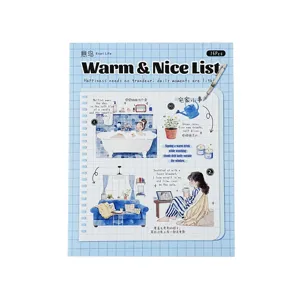 15pcs aesthetic lifestyle girl PET stickers for journaling cute DIY scrapbooking decoration supplies