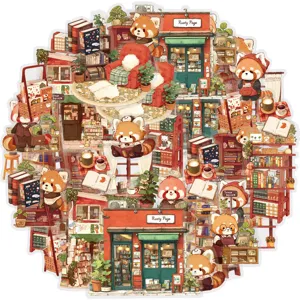 Cute Red Panda Waterproof Stickers DIY Journal Scrapbooking Decals Decorative Stationery Supplies For Kids Students