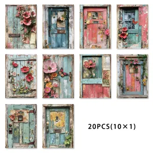 Vintage wooden door decorative material paper for scrapbooking journal art DIY 20 sheets