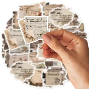 Vintage scrapbooking paper sticker detail shot, classic journal aesthetic and retro design.