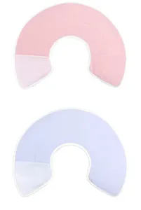 Soft cotton pet Elizabethan collar for cats, anti-licking neck cone in pink and purple colors.