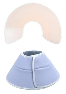 Soft cotton pet Elizabethan collar for cats, breathable anti-lick recovery neck cone.