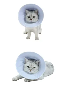 Soft cotton cat recovery collar, breathable Elizabethan cone for anti-licking and anti-biting.