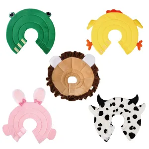 Soft Cute Animal Elizabethan Collar For Cats Dogs Anti-Lick Wound Healing Neck Cone Adjustable Plush Pet Recovery Collar