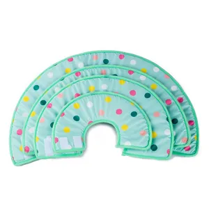 Soft pet recovery collar with colorful polka dots, adjustable cone for cats and dogs healing.