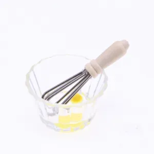 Dollhouse miniature kitchen whisk bowl set simulation egg cooking prop toy dollhouse accessories model