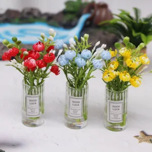 Puppenhaus Miniatur Simulation Blumen Vase Topfpflanze Mikro Landschaft Desktop Dekoration Zubehör