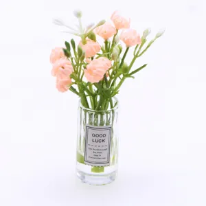 Puppenhaus Miniatur künstliche Blumen Vases Mikro Heimdekoration Zubehör rosa Blumen
