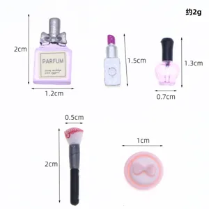 Puppenhaus Miniatur Make-up Set Parfum Lippenstift Pinsel Modell für Dekoration