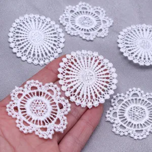 Dollhouse Miniature White Hollow Out Lace Woven Table Mat BJD Dollhouse Scene Props Decorative Placemat