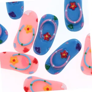 Mini colorful resin flip flops for dollhouse beach sandals miniature doll accessories