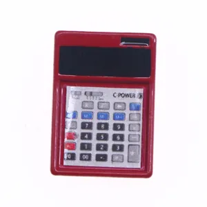 Miniatura Casa delle Bambole Calcolatrice Modello Rosso Piccolo Giocattolo Educativo