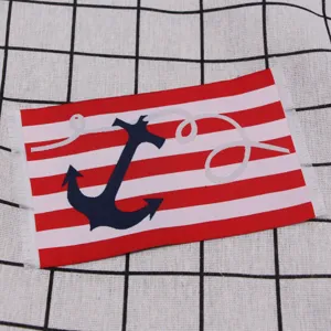 Dollhouse miniature nautical rug red white striped anchor carpet for dollhouse accessory