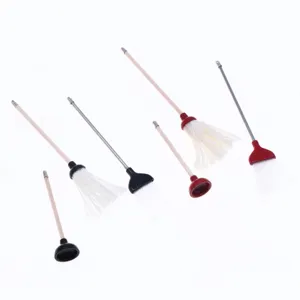 Poppenhuis Miniatuur Schoonmaakgereedschap Set Bezem Mop Toiletontstopper Simulatie Badkamer Scene Accessoires Model Speelgoed