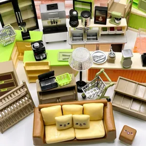 Dollhouse miniature simulation supermarket shopping basket micro furniture scene props accessories