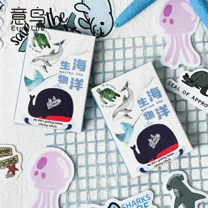 Zeeleven Stickers In Doos Zelfklevend Waterdicht Schattige Zeedieren Voor Plakboek Waterfles Dagboek Decor
