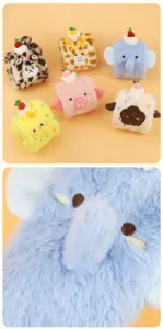 Cute animal swiss roll plush dog toy, soft squeaky chew toy for puppies and small pets.