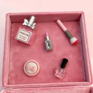 Puppenhaus Miniatur Kosmetik Set Parfum Lippenstift Pinsel Modell für BJD Szenen Dekor