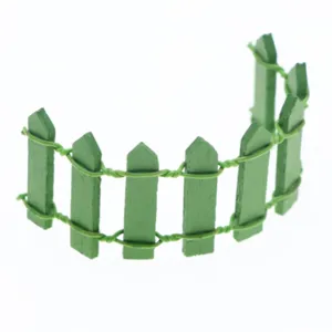 Valla de madera en miniatura para casa de muñecas, minicerca de jardín verde flexible para micro.