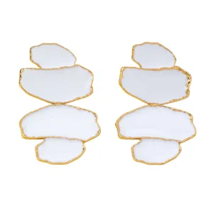 Boucles d'oreilles longues géométriques irrégulières artistiques européennes bijoux élégants