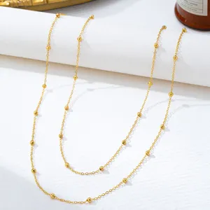 Elegante goldfarbene Perlenkette Körperkette Strand Bikini Taillenkette Modeschmuck Damen.