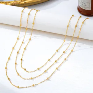 Böhmische goldene mehrschichtige Perlenkette Taillenkette Strandurlaub Bikini Körperschmuck.