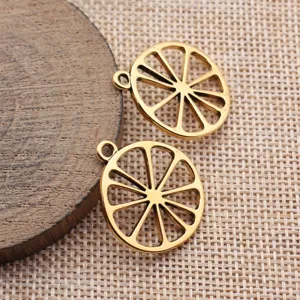 Vintage Legierung Hohl Zitronenscheibe Anhänger DIY Schmuck Charms Für Halskette Ohrring Armband Herstellung Retro Frucht Charms