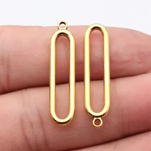 Goldene hohle ovale geometrische Anhänger Verbinder DIY Zinklegierung Schmuckzubehör für Handwerk.