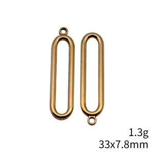 Zinklegierung hohler ovale geometrische Anhänger DIY Schmuck Verbinder Zubehör 33x7.8mm