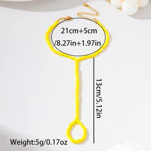 Böhmischer gelber Perlen Fußkettchen Armband für Damen Strand Urlaub Schmuck Accessoire.