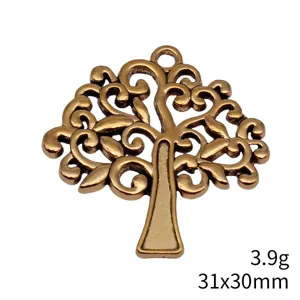 Antikbronze hohler Baum Anhänger DIY Schmuck Zubehör, Größe 31x30mm und leichtes Metall.