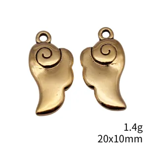 Bronze angel wing metal charms pendants for DIY jewelry making crafts necklace accessories.