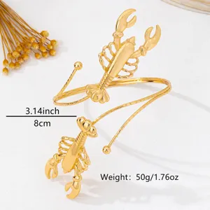 Goldene Hummer offene Armreif Manschette Urlaubsstil Mode Schmuck Accessoire Damen