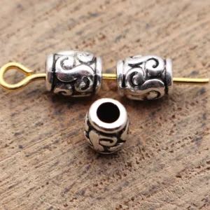 Perles d'Espacement Motif S en Alliage de Zinc Vintage Argent Antique Électroplaqué Accessoires de Bijoux DIY