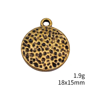 Antik gehämmertes rundes Metall Anhänger Schmuck DIY Zubehör 18x15mm leicht 1.9g