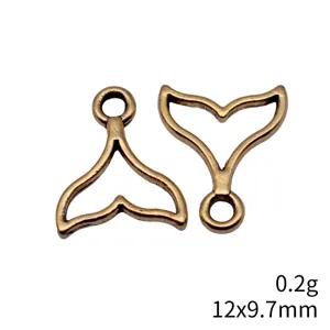 Bronzene hohle Walfischschwanz Anhänger DIY Schmuck Zubehör 12x9.7mm leichte Perle