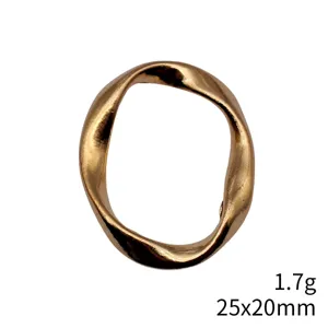 Golden unregelmässiger verdrehter geometrischer Ovale Ring Anhänger 25x20mm DIY