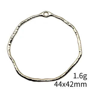 Gold irregular geometric pendant metal DIY jewelry making component connector 44x42mm 1.6g