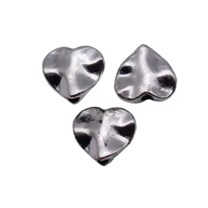 Perles espacées cœur martelé argent ancien, breloques fabrication bijoux DIY, 10x9x3.9mm.