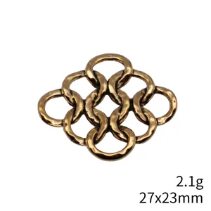 Antike bronzefarbene geometrische verknüpfte Anhänger Verbinder Komponente, Schmuckzubehör.