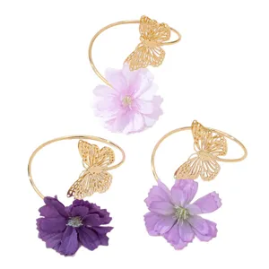 Sommer Mode Stoff Blume hohler Schmetterling Metall offenes Armband vielseitig Schmuck